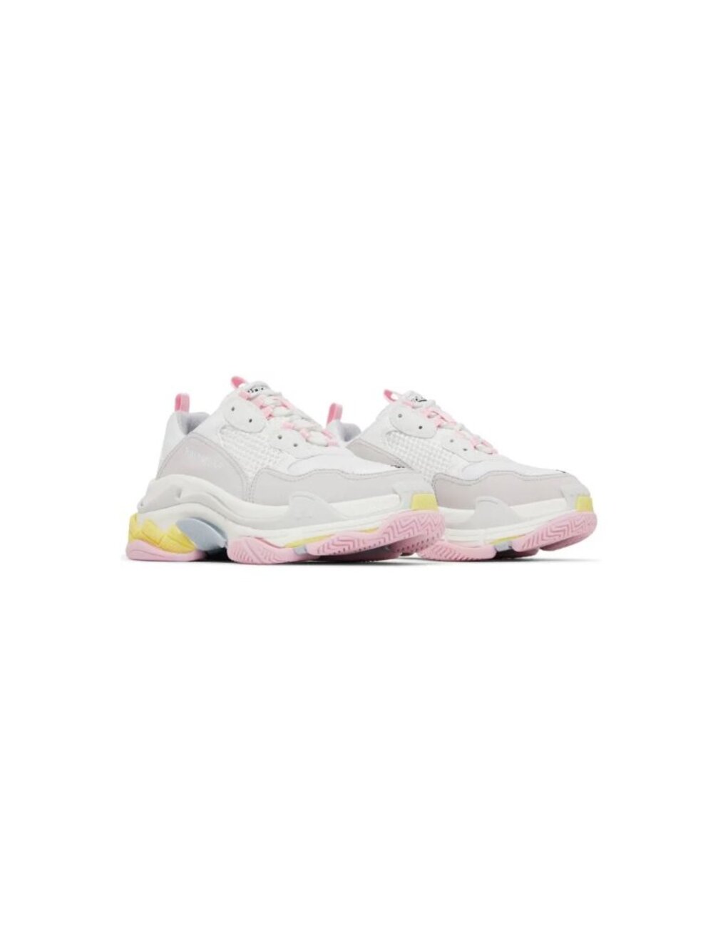 Balenciaga Women's Chunky Fabric Mesh Triple S Sneakers White Multicolor EU39 52